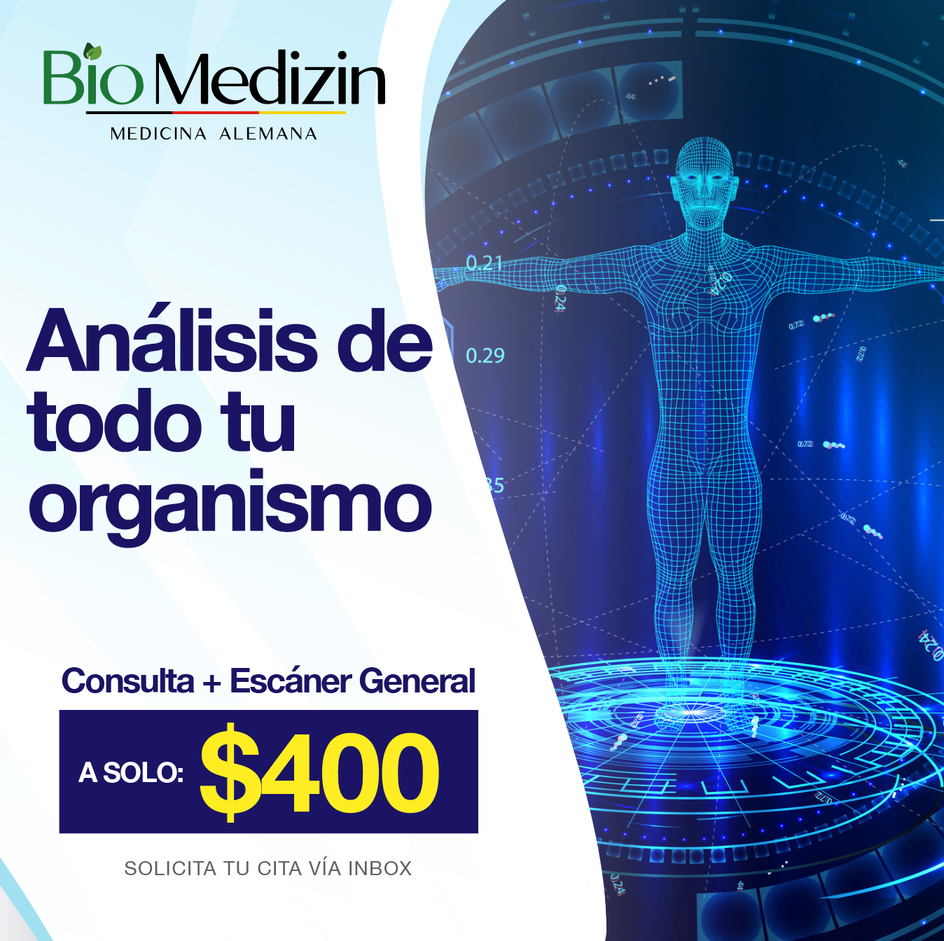 BioMedizin Monterrey Facebook ad: Consulta Médica $400