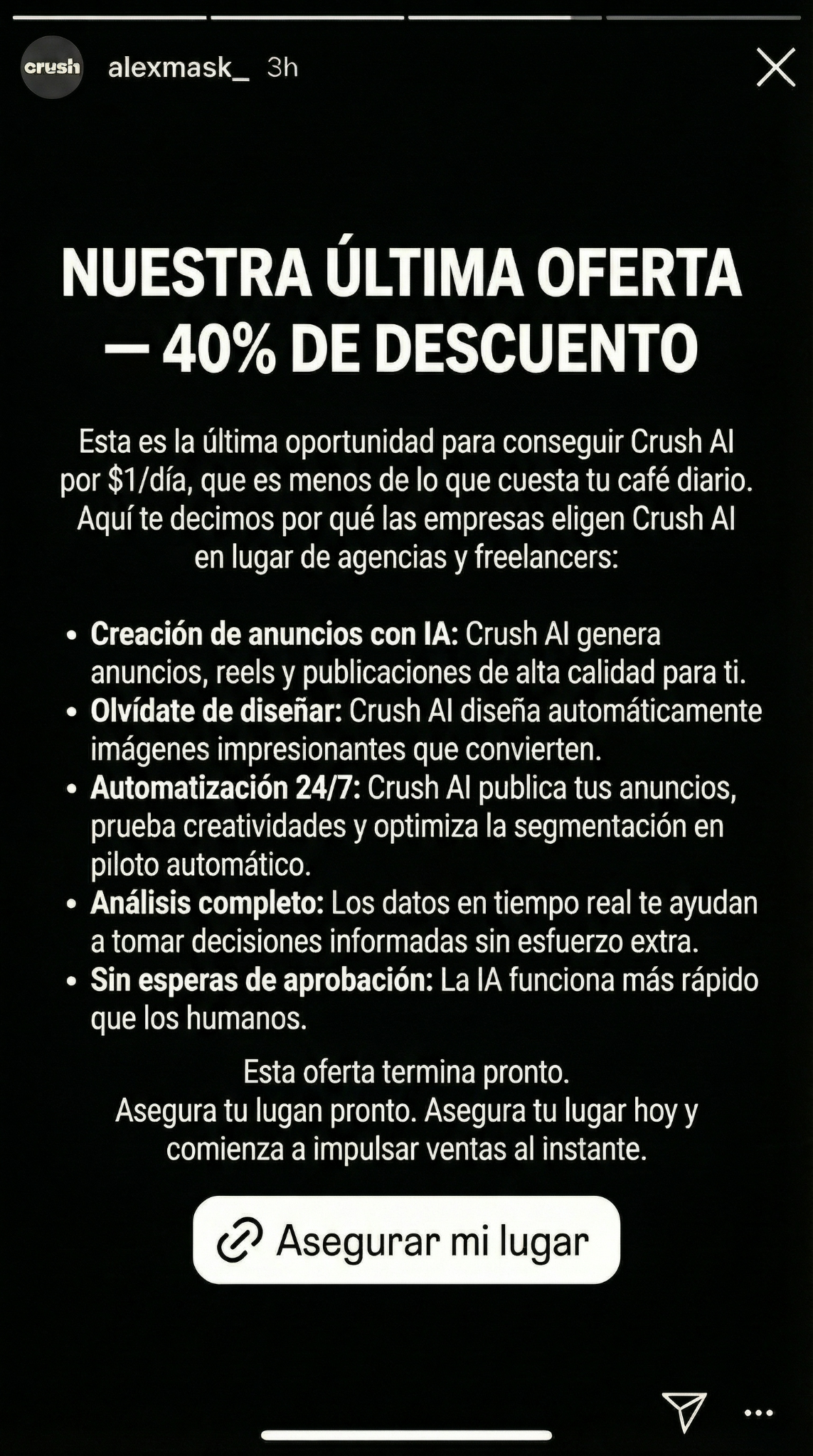 trycrush.ai Facebook ad