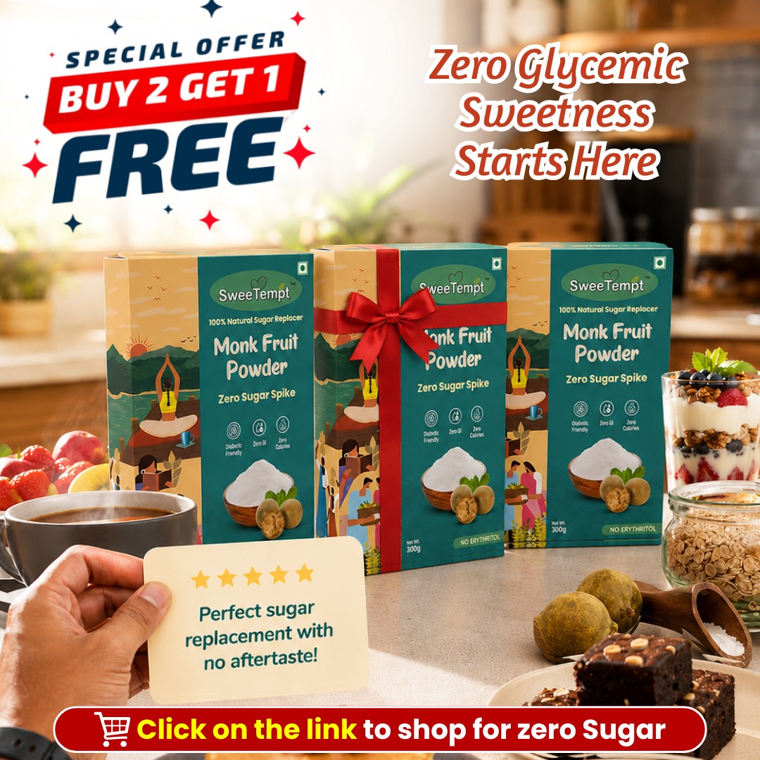 Sweetempt Facebook ad: Buy 2 Get 1 FREE on Monk Fruit Powder