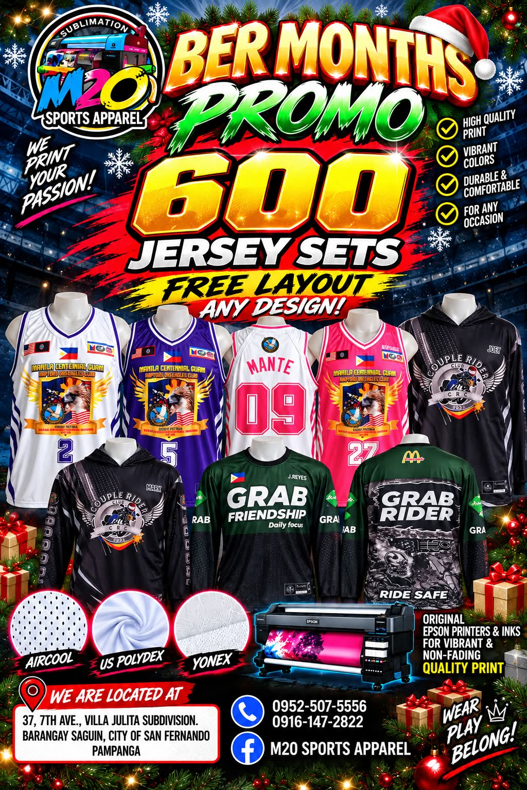 M20 Sports apparel Facebook ad: BER MONTHS PROMO IS HERE!