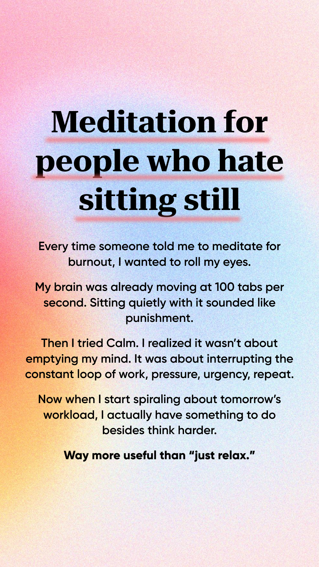 Burnout Recovery Facebook ad: Can't switch off after a brutal workday? Let's fix that.