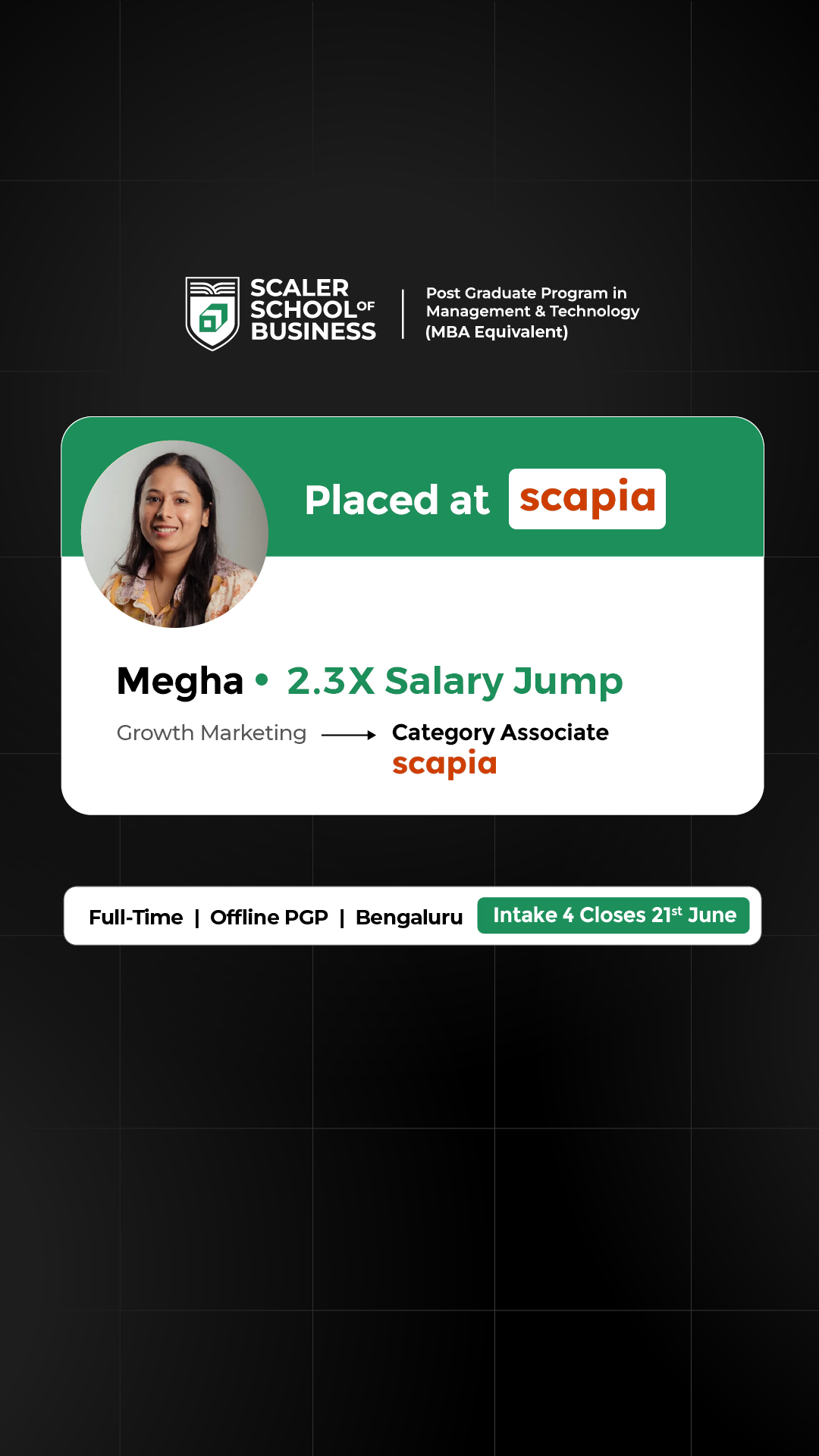 Scaler School of Business Facebook ad