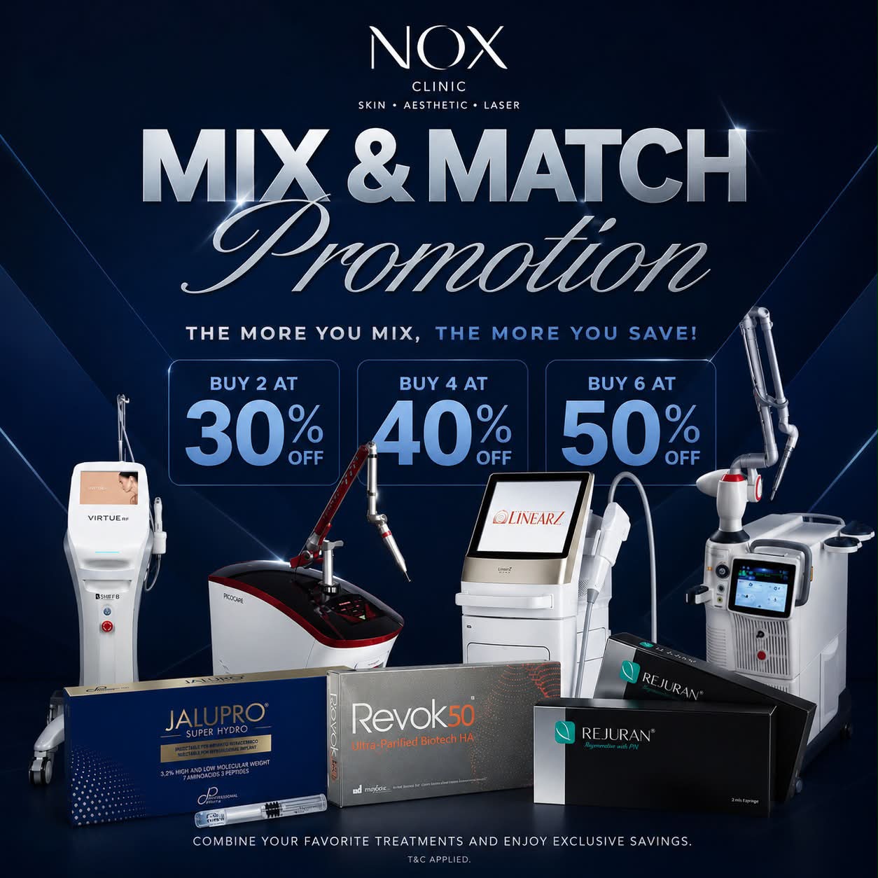 Nox Clinic Facebook ad: MIX & MATCH Your Favourite Treatments & Save…