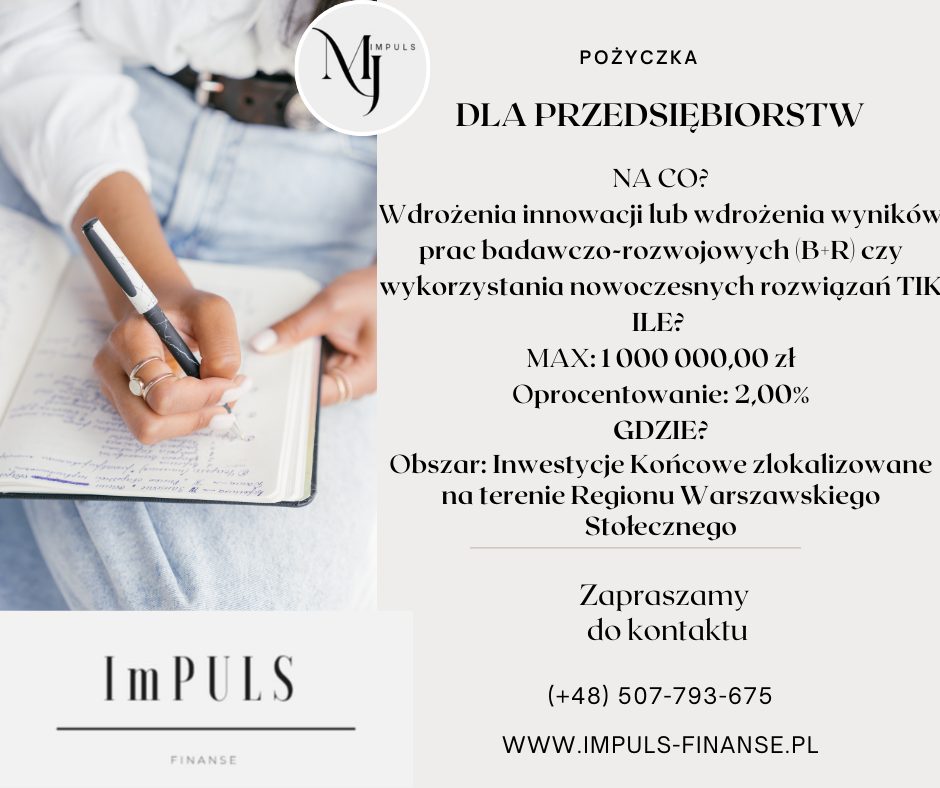 IMPULSfinanse Facebook ad: POŻYCZKA DLA PRZEDSIĘBIORCÓW - Miasto Stołeczne Warszawa