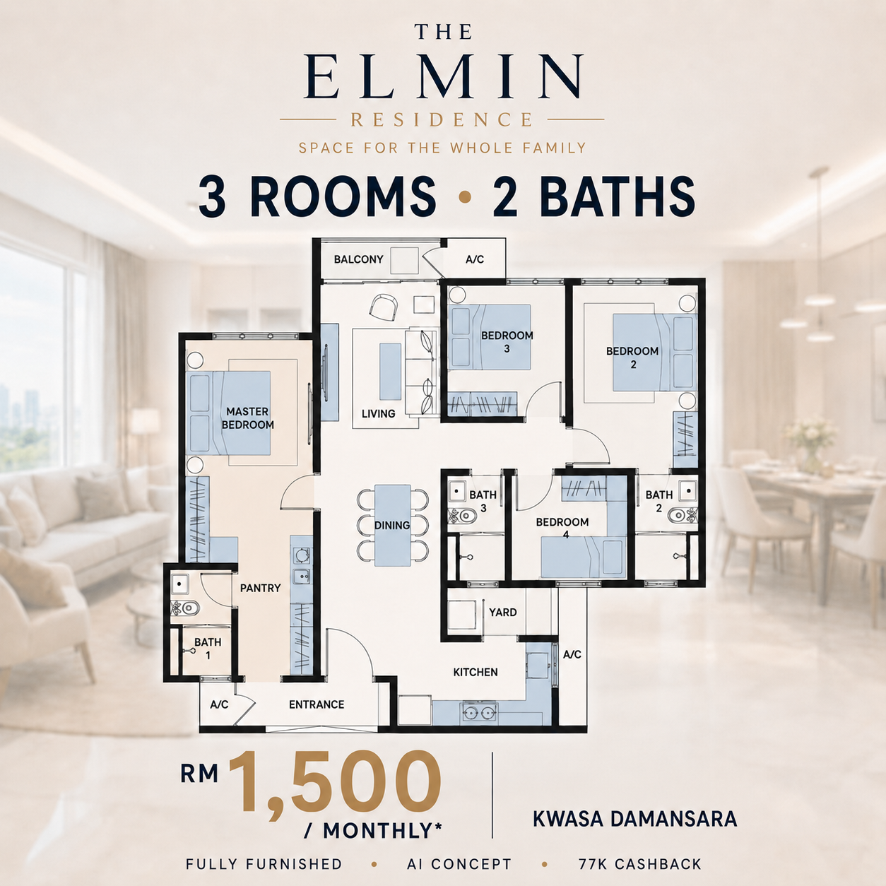 Damansara Property Specialist Facebook ad: Gaji RM 3500 dapat cuba