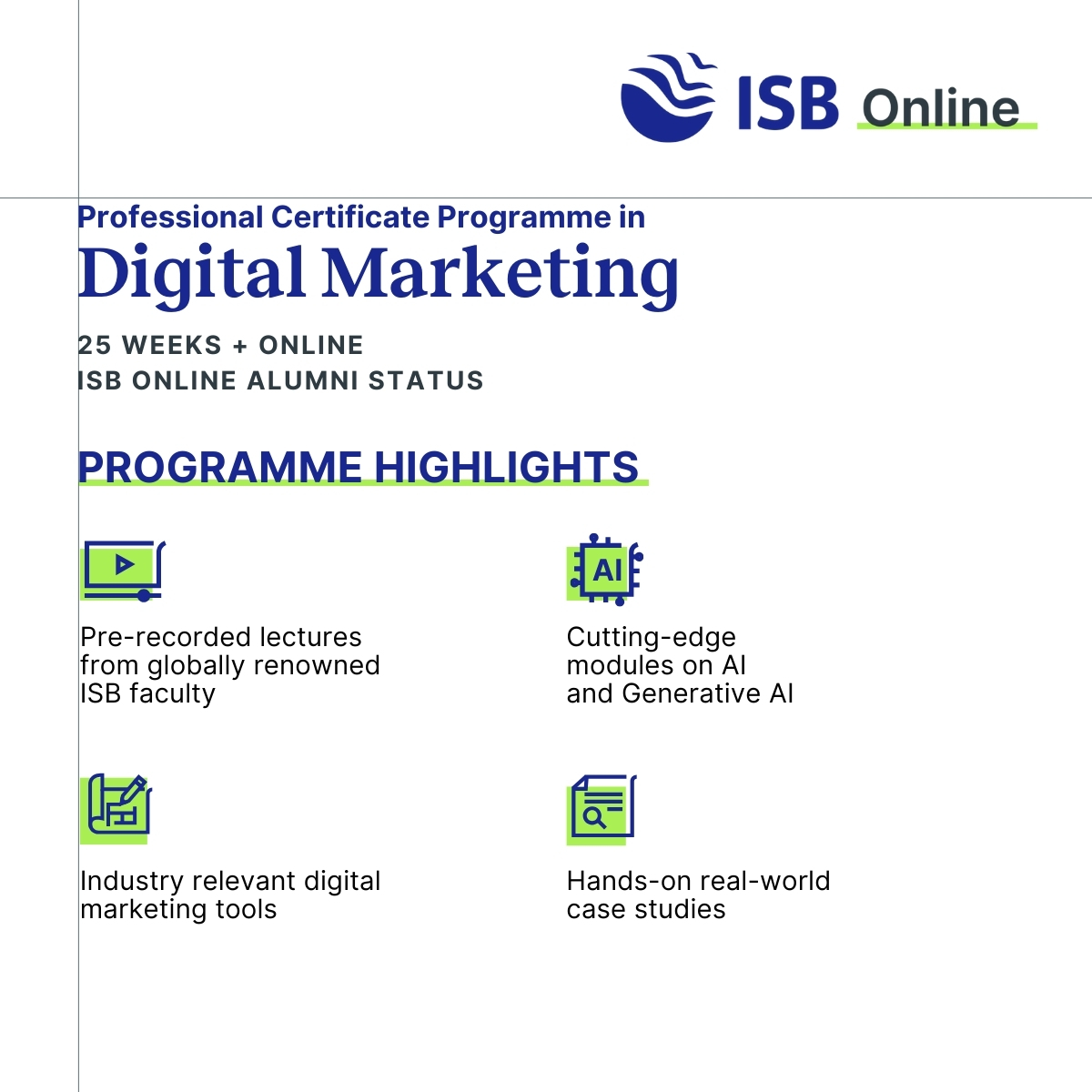 ISB Online's Professional Certificate Programme in Digital Marketing Facebook ad