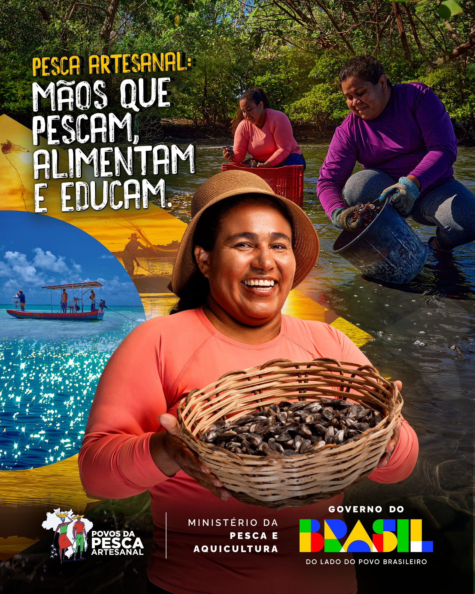 Ministério da Pesca e Aquicultura Facebook ad: Mãos que alimentam o Brasil.