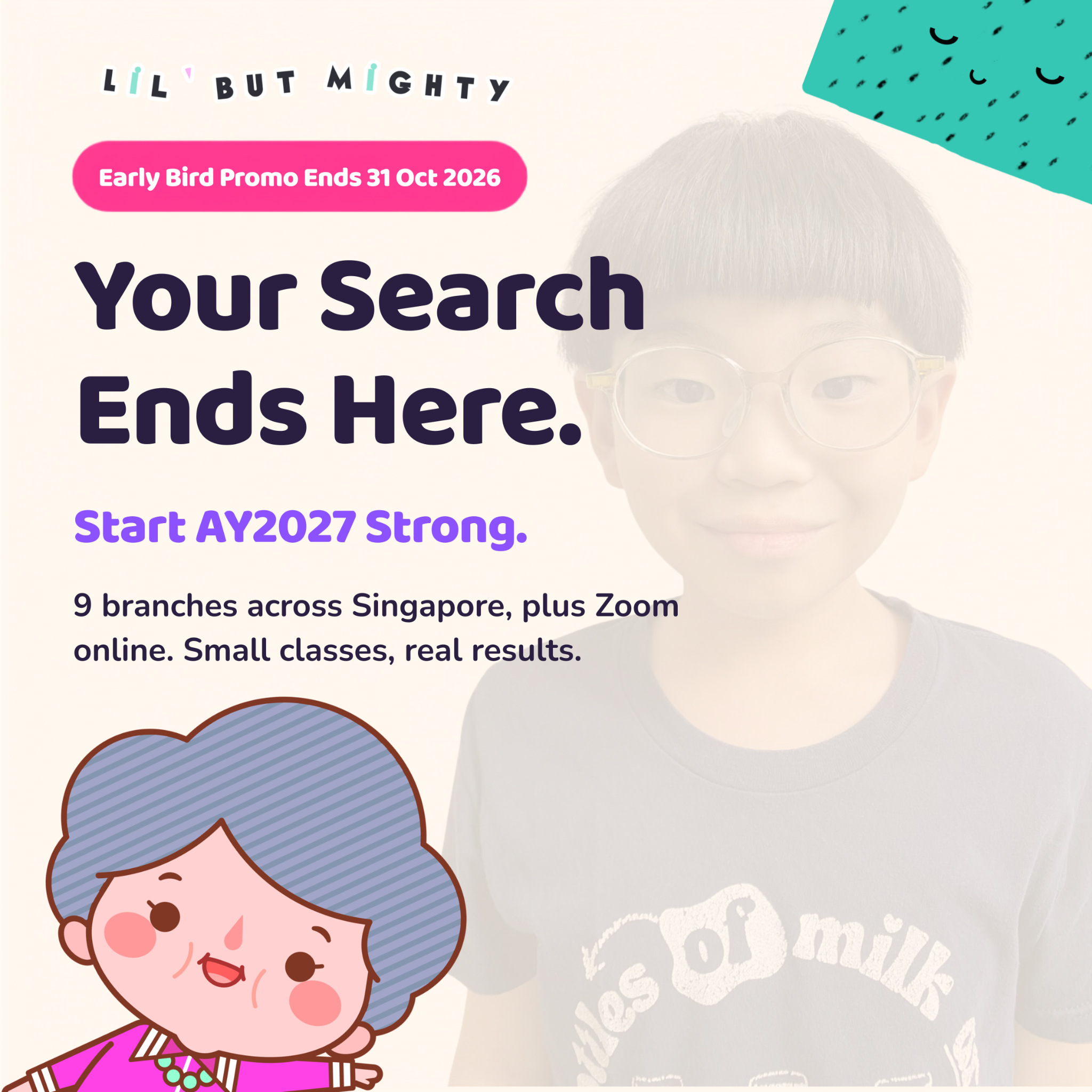 Lil' but Mighty Facebook ad: Too many English tuition options and not sure…