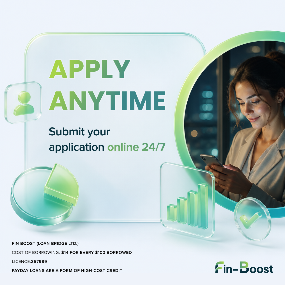 Finboost.canada Facebook ad: Money when your budget falls short