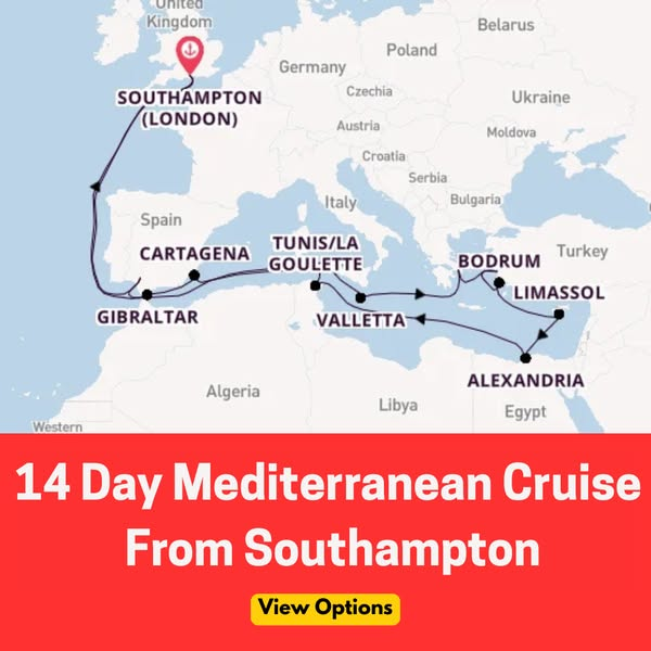 Smart Wealth Facebook ad: 14 Day Mediterranean Cruise From Southampton