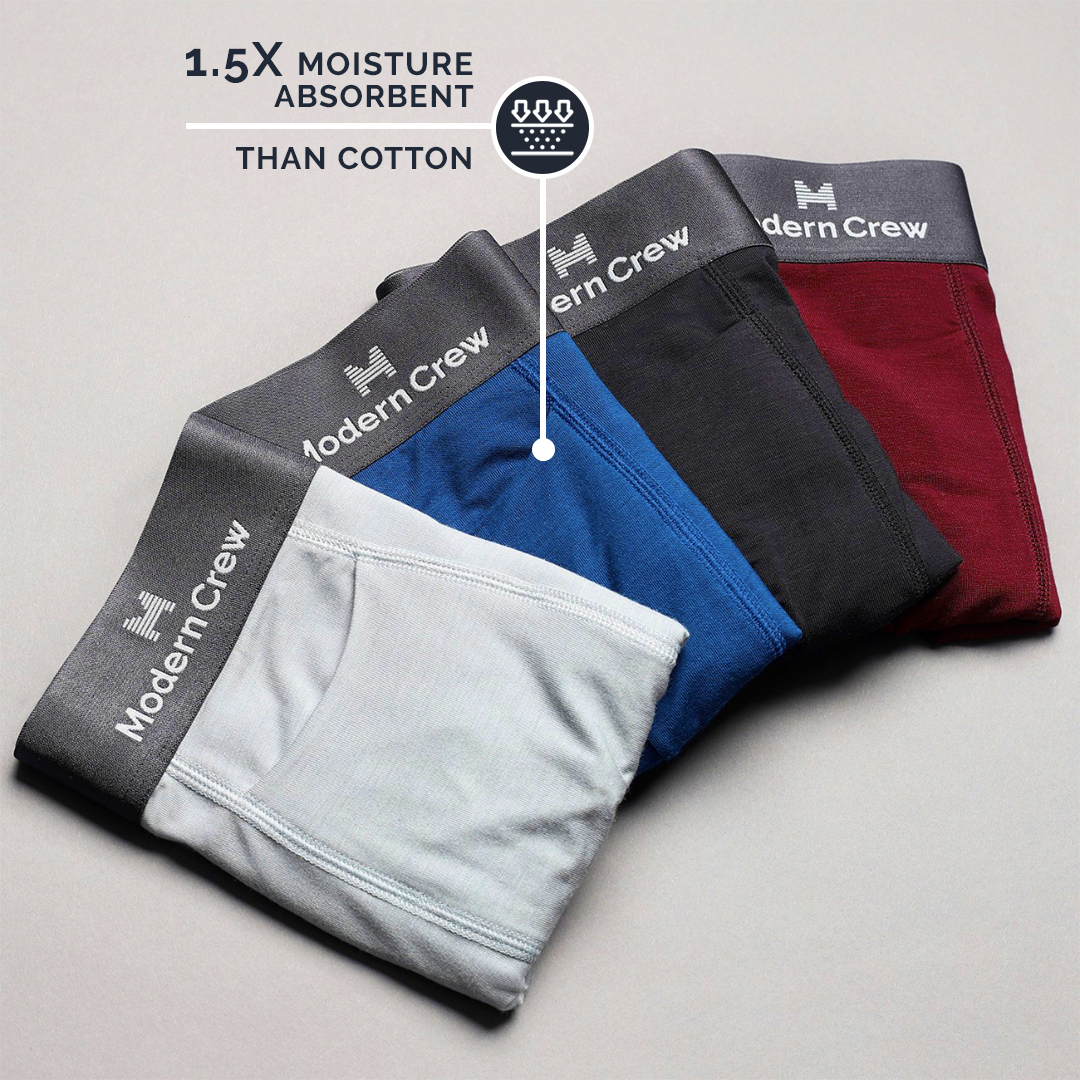 Modern Crew Facebook ad: Upgrade to underwear that complements your lifestyle.