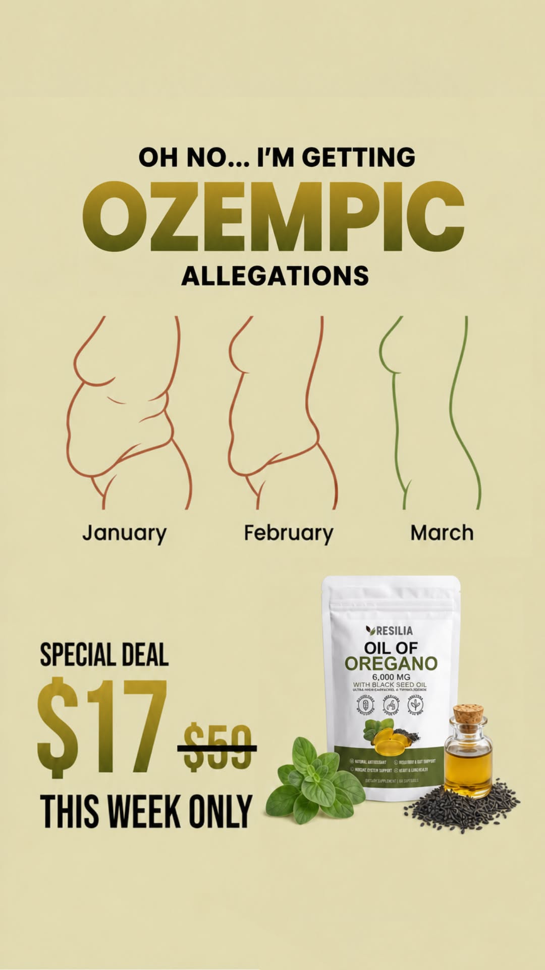 Belly Better Daily Facebook ad: Oregano Oil, Finally Done Right