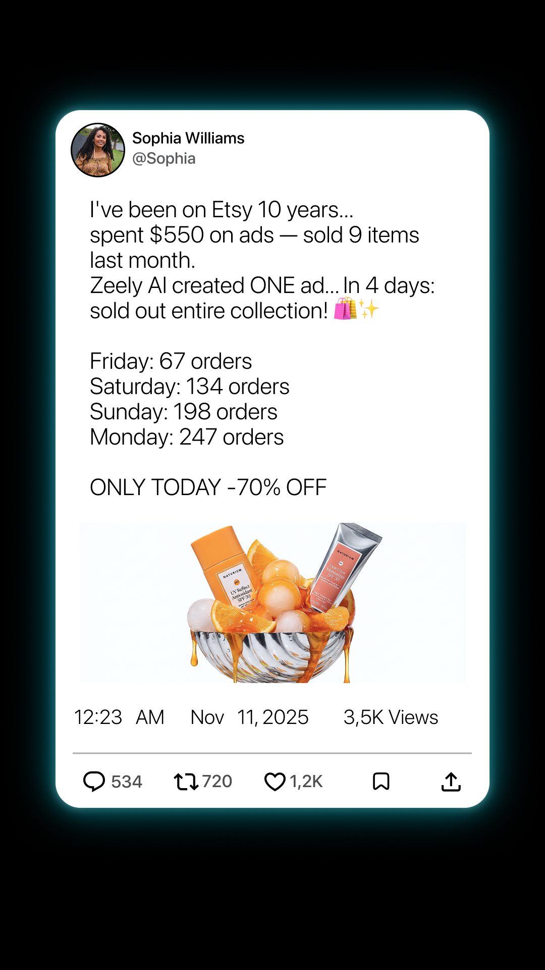 Zeely Facebook ad