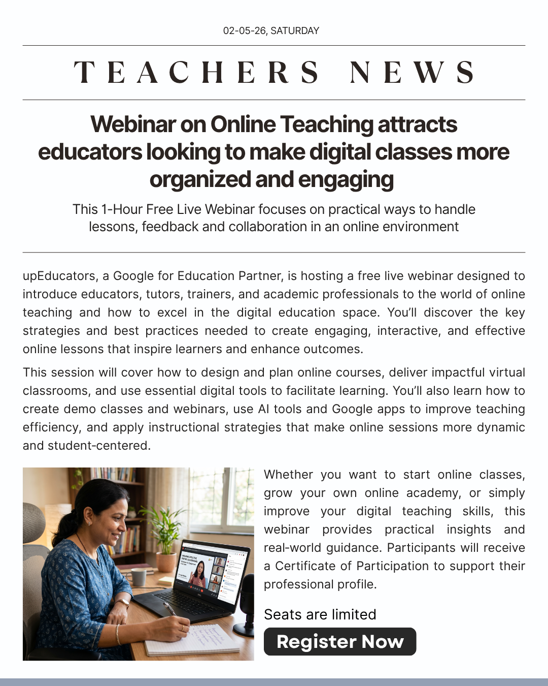 upEducators Academy Facebook ad