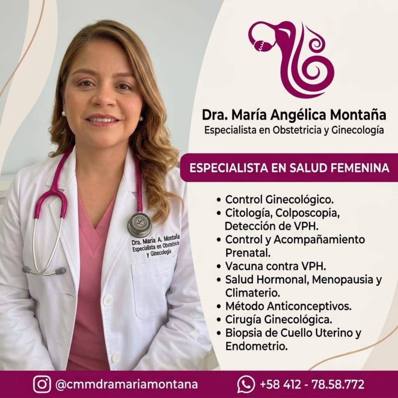 Dra. María Montaña - Ginecología & Obstetricia Facebook ad: Tu salud y bienestar merecen una atención personalizada…