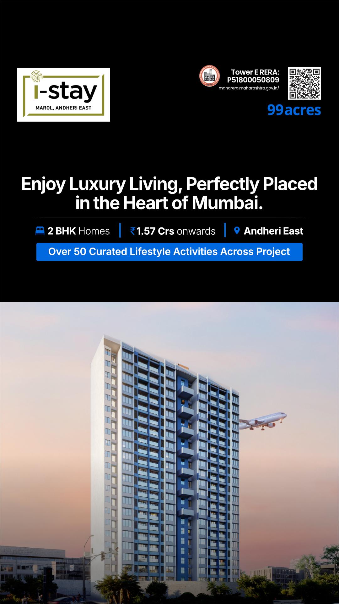 99acres House Mumbai Facebook ad: I Stay Project at Andheri East