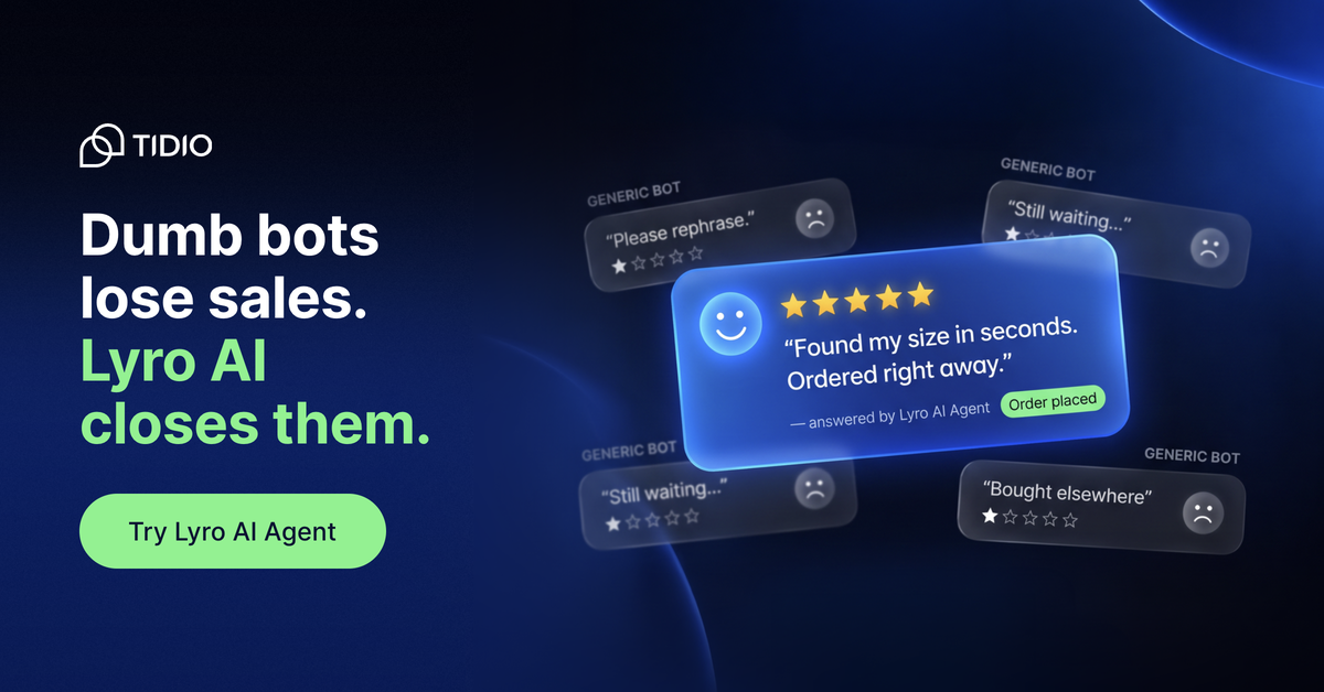 Tidio Facebook ad: One Answer Closer to Checkout