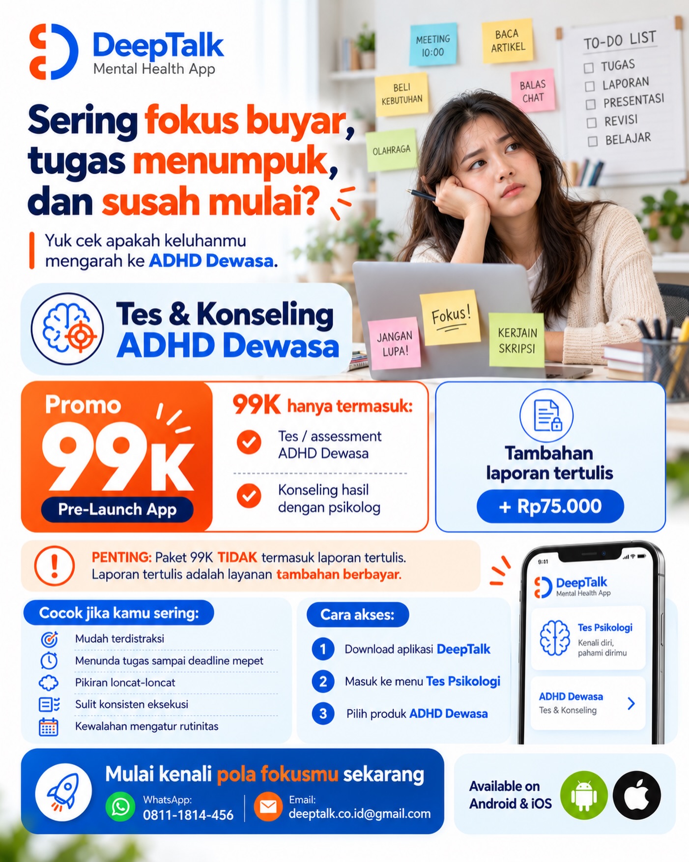 DeepTalk Facebook ad: Kamu pernah merasa sudah ingin produktif, tapi tetap…