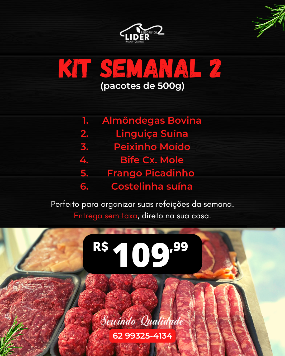Frigorífico Líder Facebook ad: Nossos kits foram criados para facilitar seu dia…