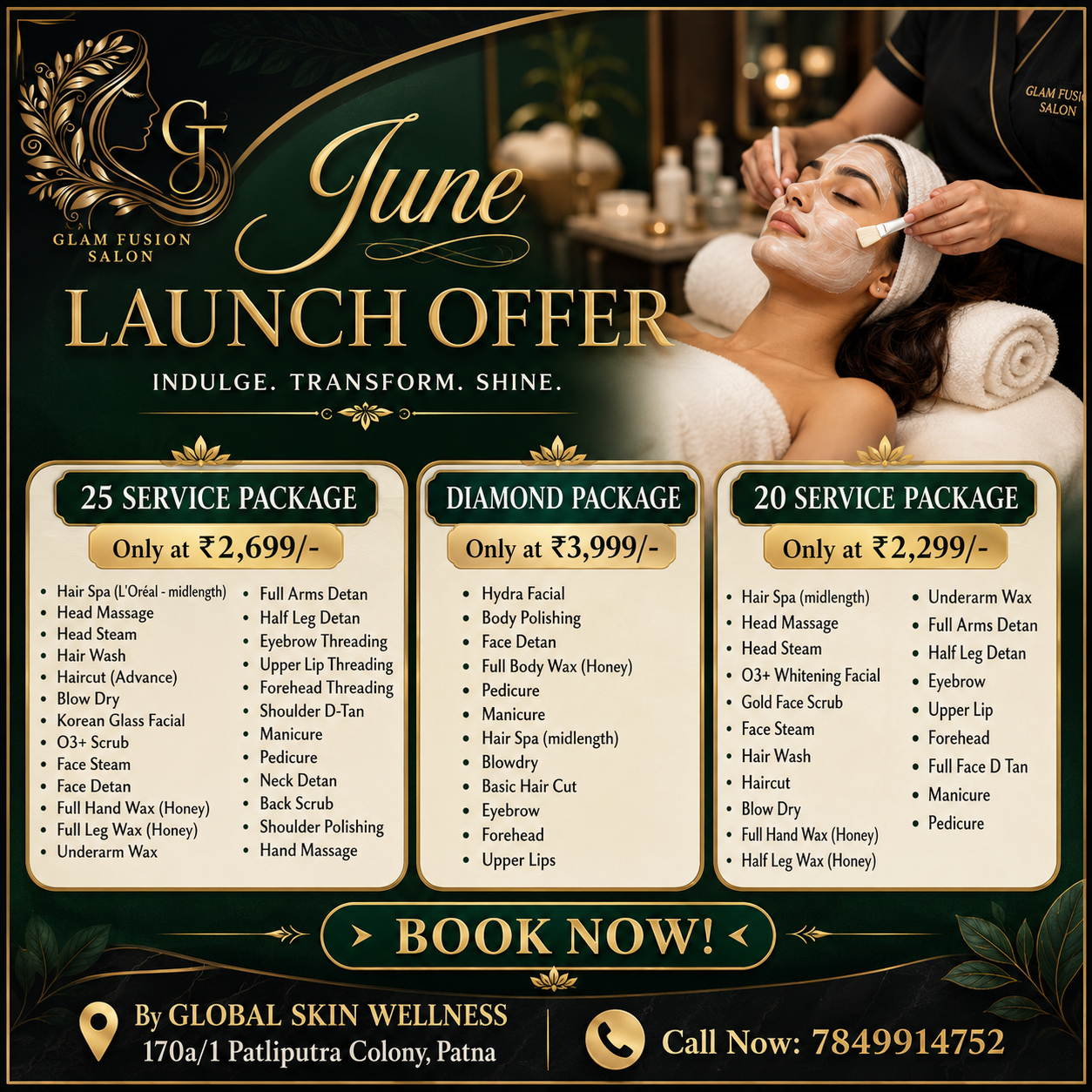 Glam Fusion Salon Patna Facebook ad: Book Appointment