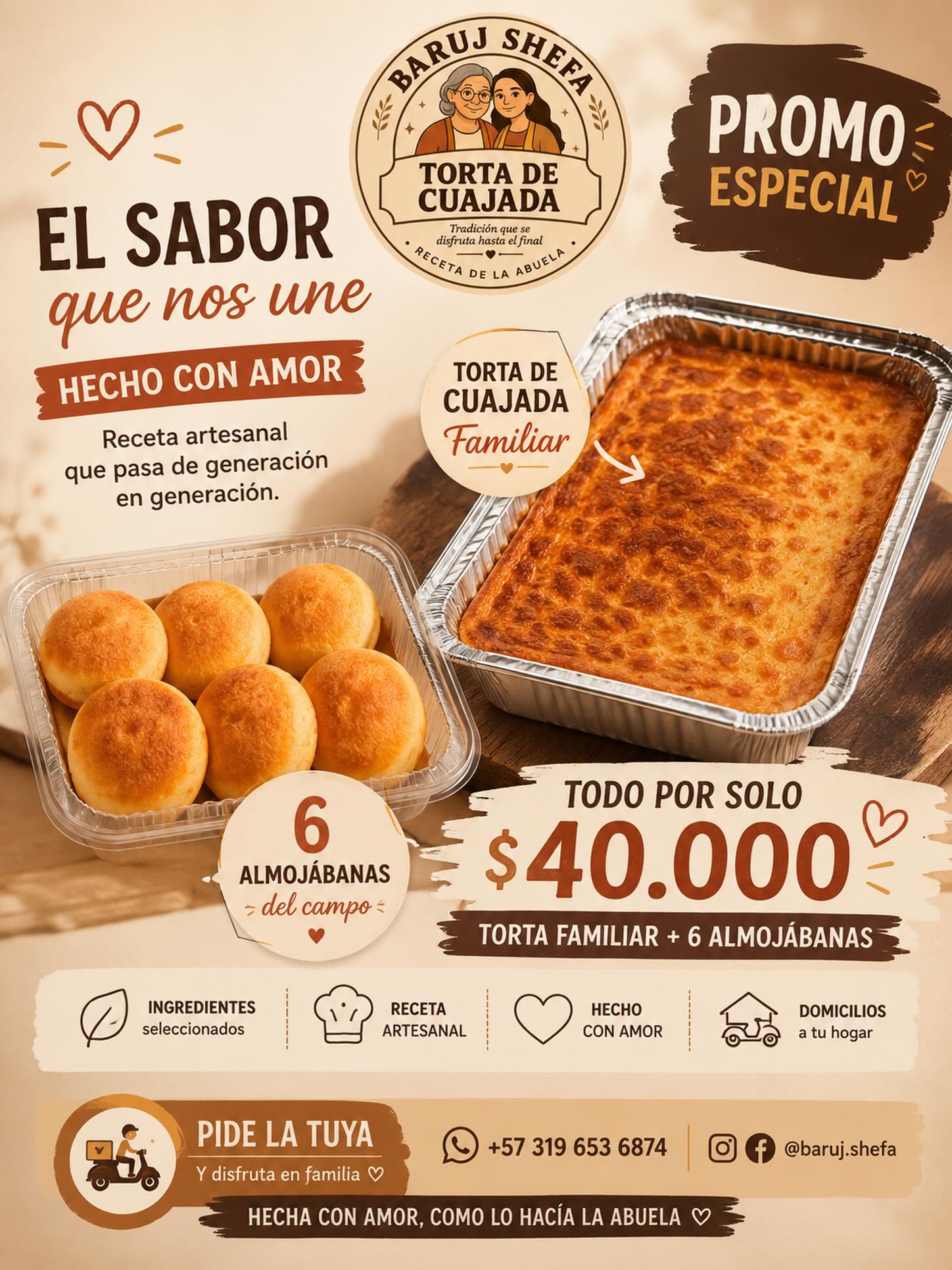 Baruj Shefa - Torta de Cuajada Facebook ad: Baruj Shefa, Bendición en Abundancia