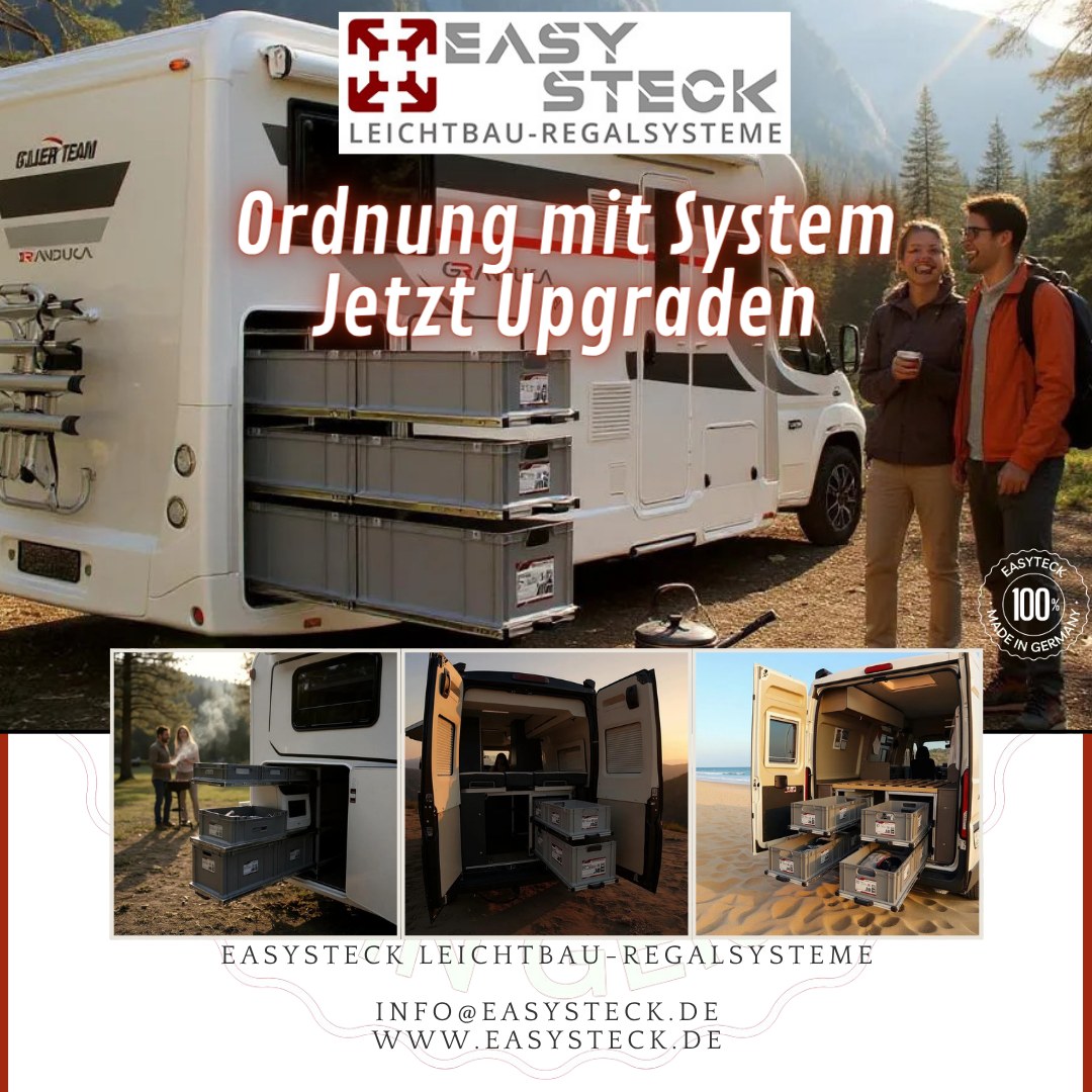 Easysteck Leichtbau-Regalsysteme Facebook ad: Wohnmobil-Regalsysteme