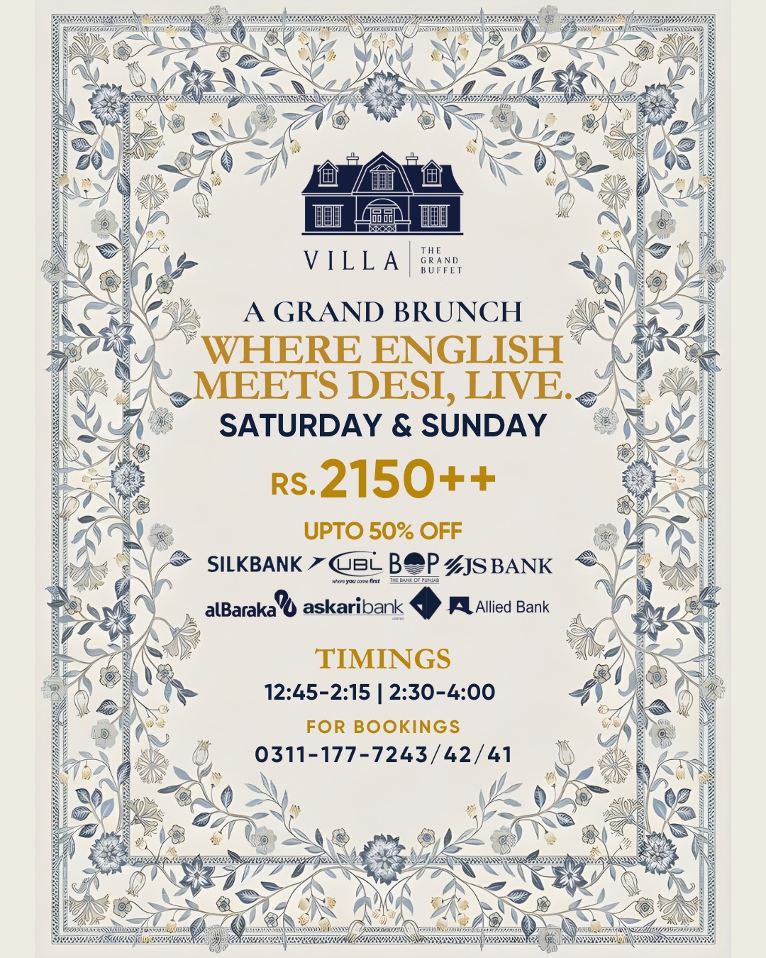 Villa The Grand Buffet Facebook ad: Weekends are made for this