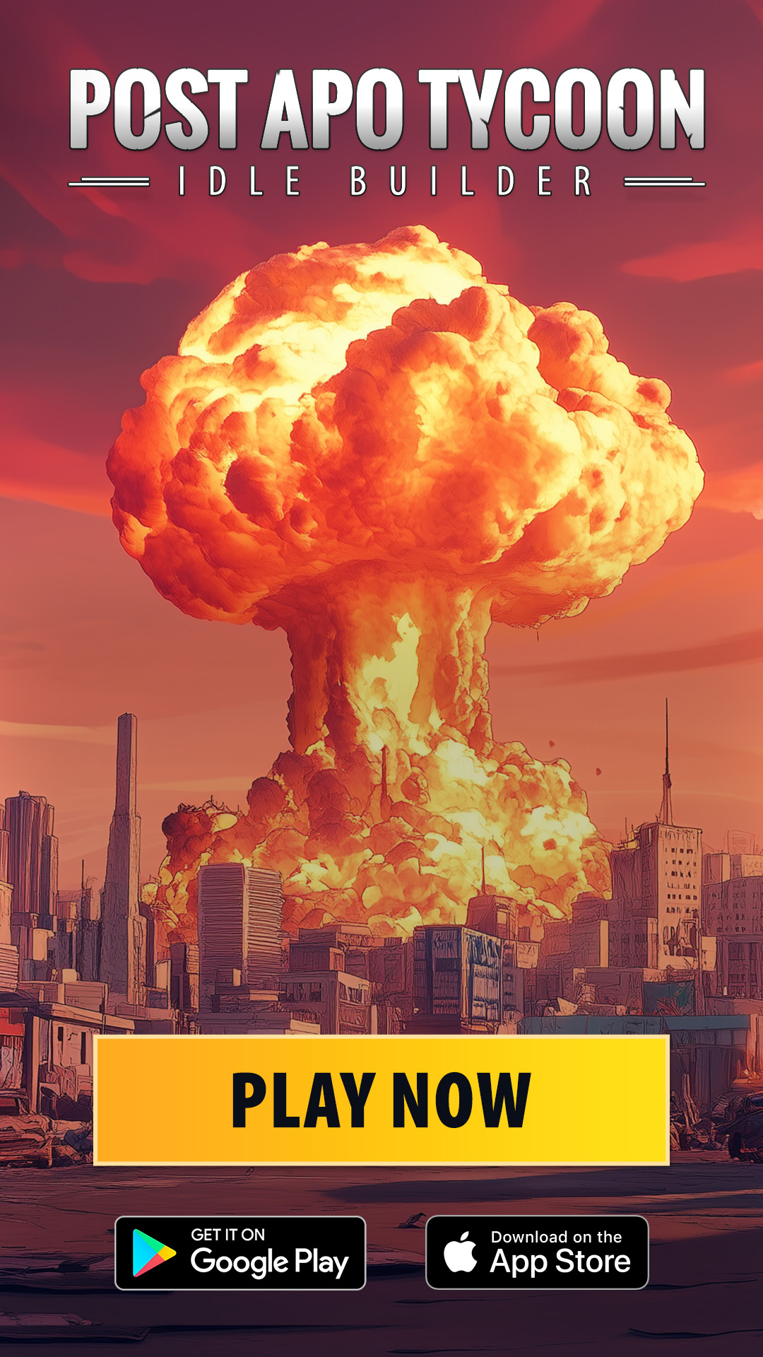 Post Apo Tycoon Facebook ad: Apocalypse Now, Garden Party Later