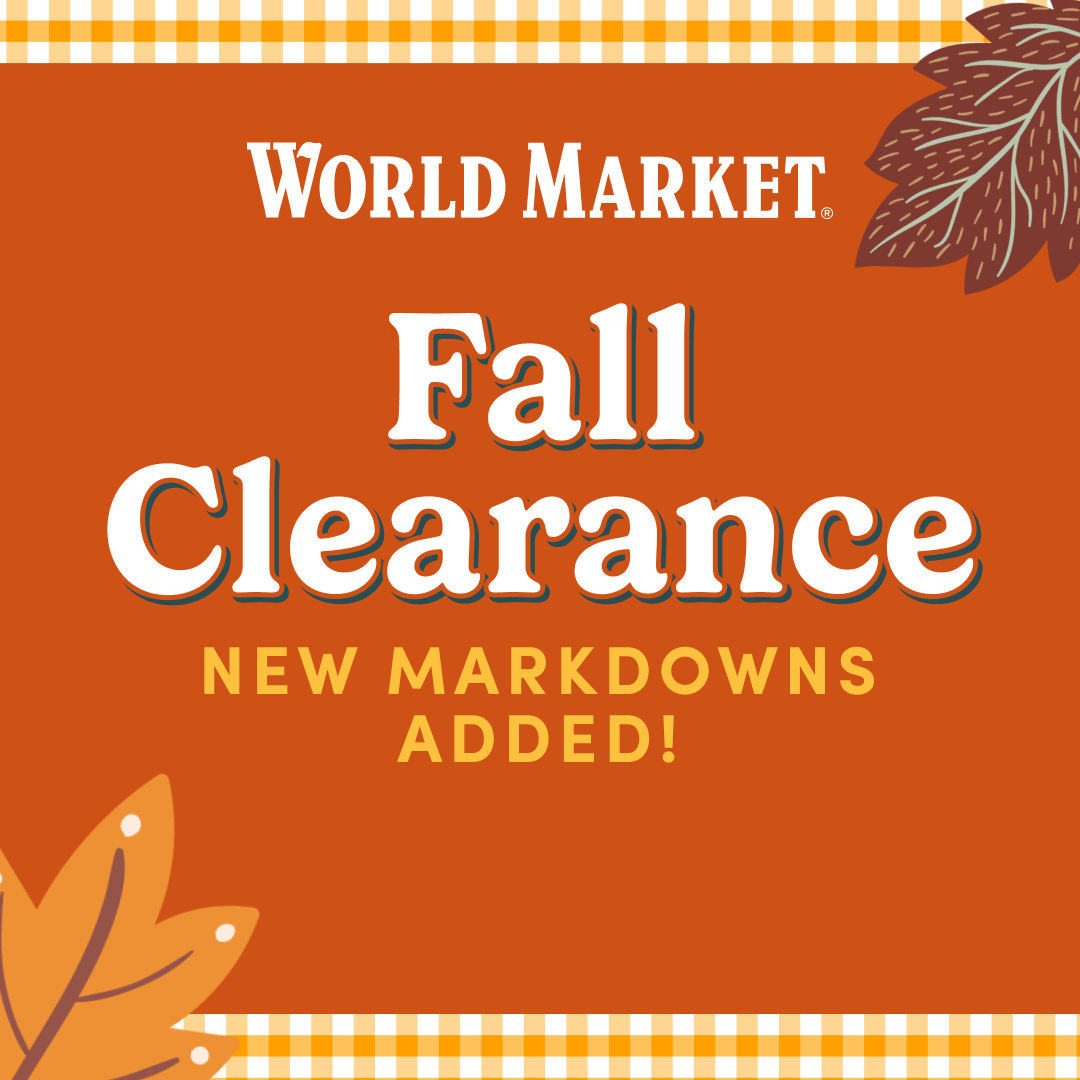 World Market Facebook ad: Shop Unbe-leaf-able Deals