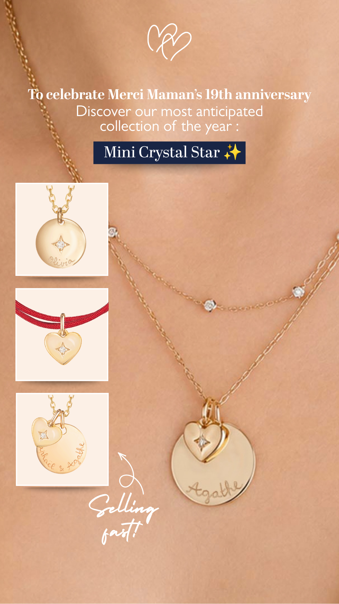 Merci Maman - Personalised Gifts Facebook ad: -10% when you sign up to our newsletter!