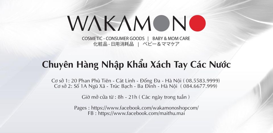 Wakamono Shop Facebook ad: Hàng xách tay chính hiệu từ các nước