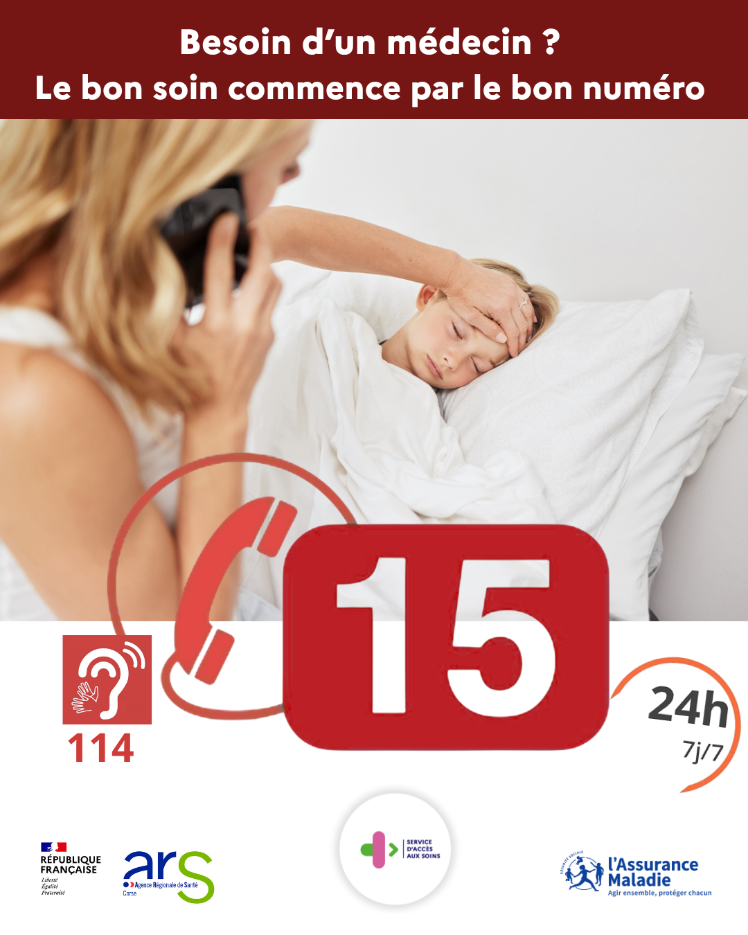 ARS Corse Facebook ad: Le bon soin commence par le bon numéro