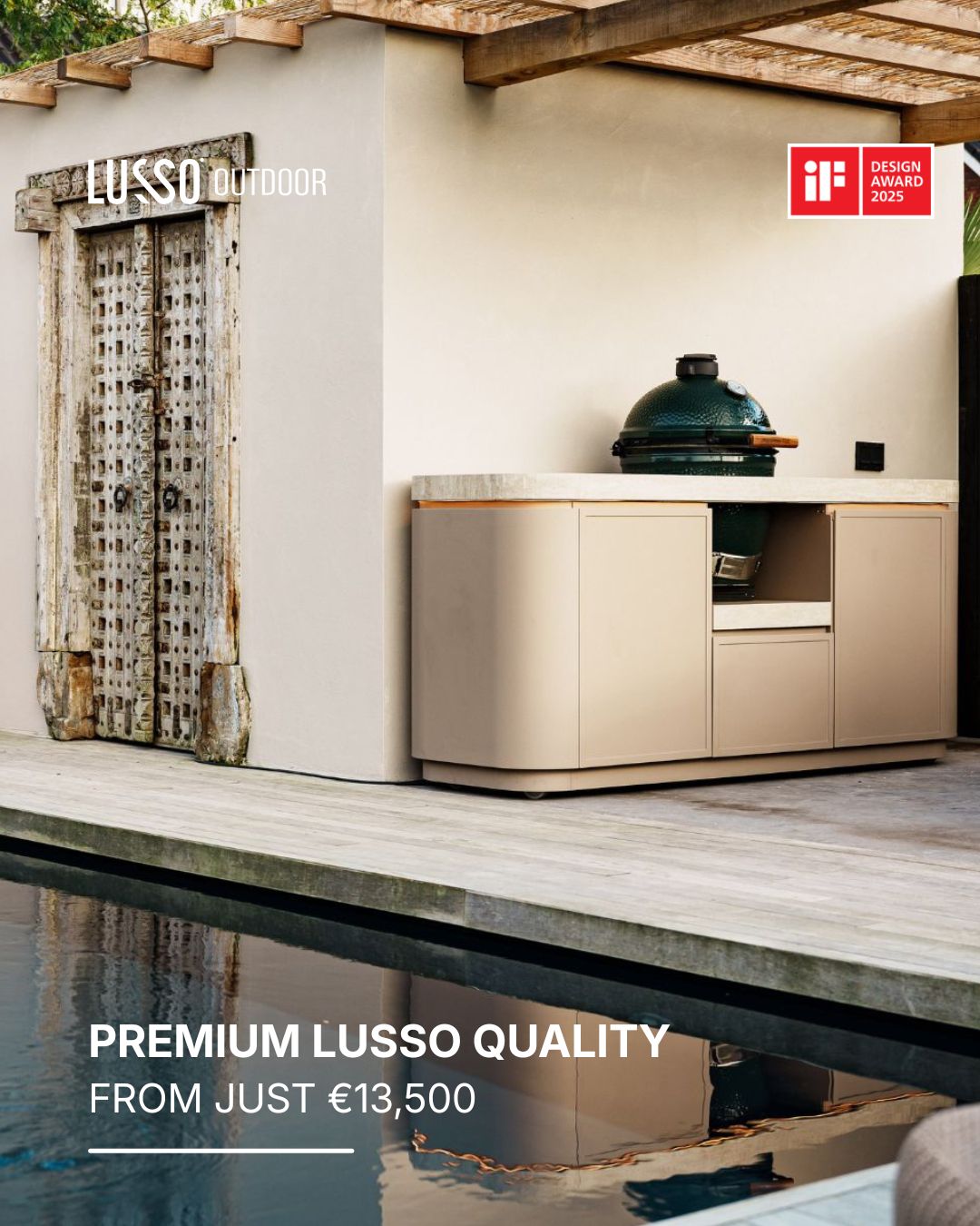 LUSSO Outdoor b.v. High-End Outdoorkitchens Facebook ad: LUSSO kitchen available from €13,500