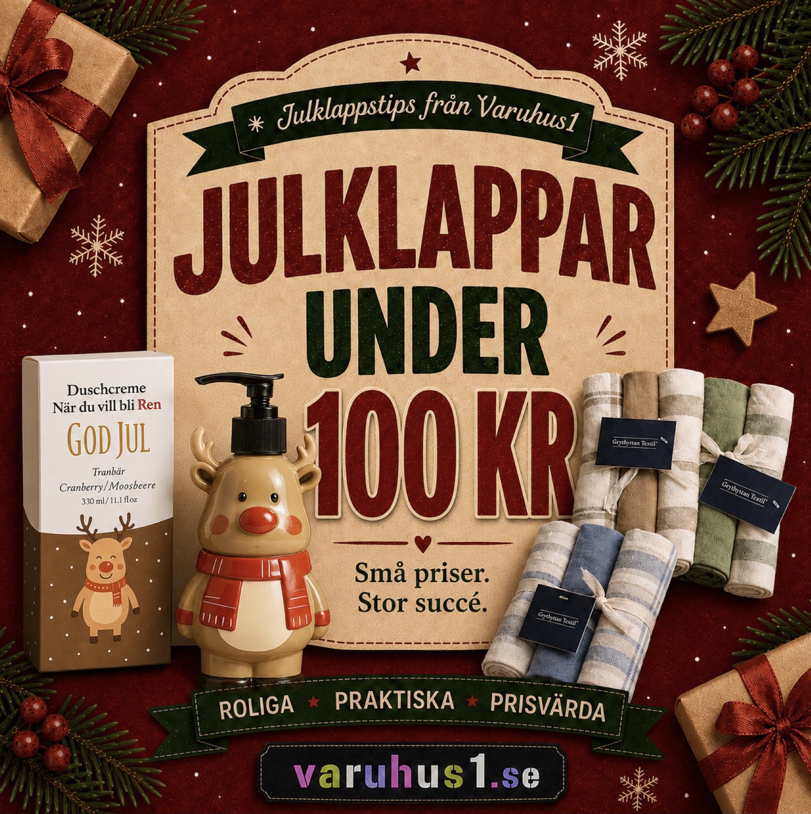 Varuhus1 Facebook ad: Handla dina julklappar i tid!