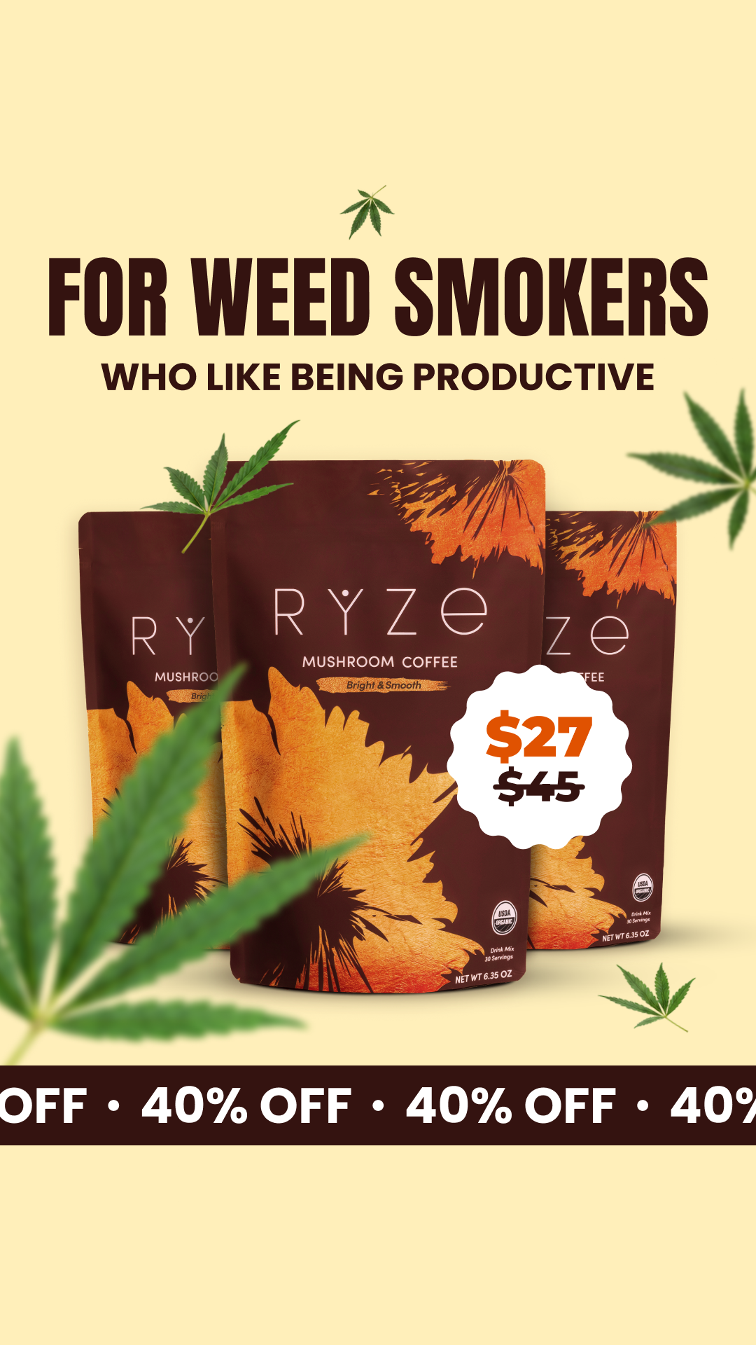 RYZE Superfoods Facebook ad