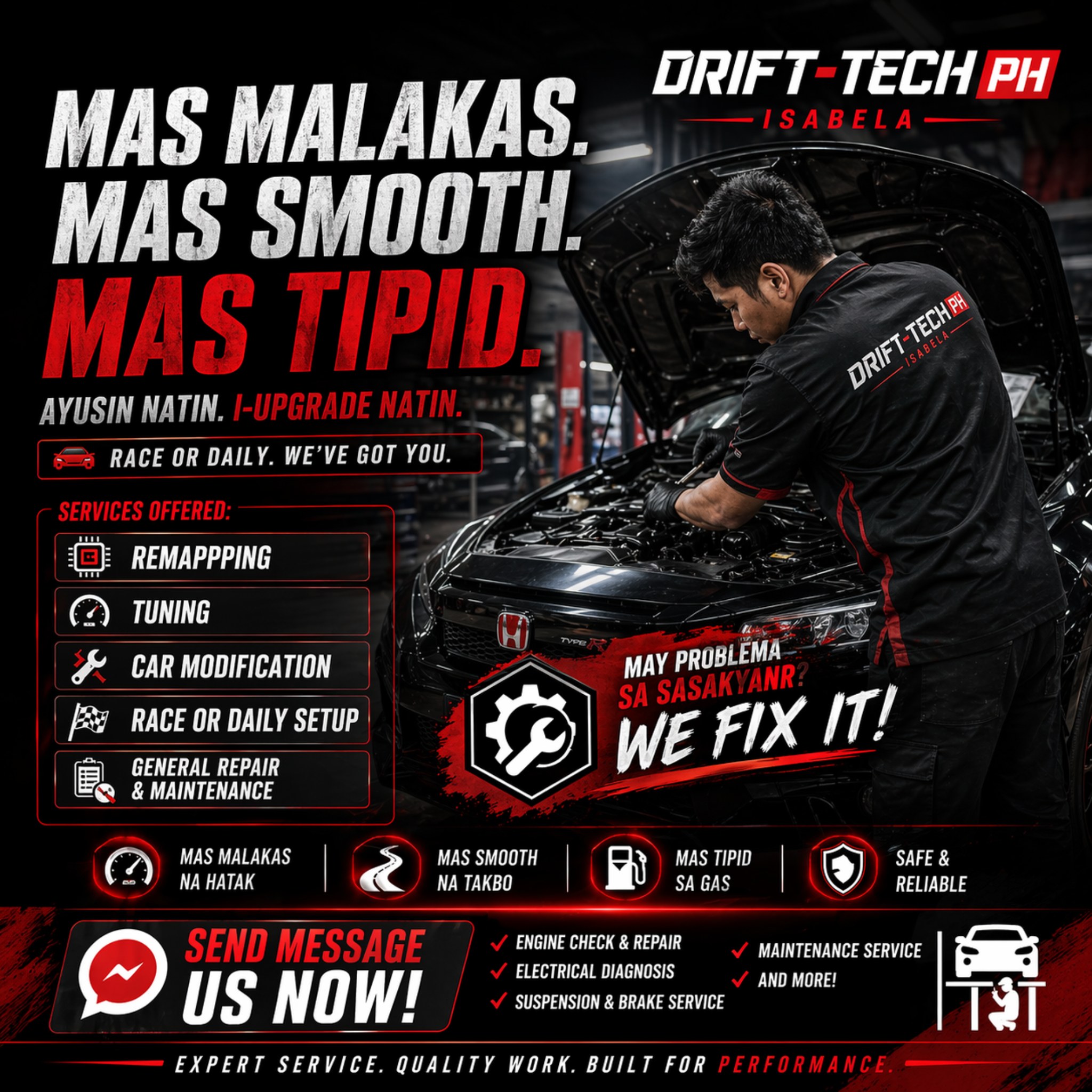 Drift-Tech Ph isabela - Region 2 Facebook ad: Mahina na ba hatak ng sasakyan mo?