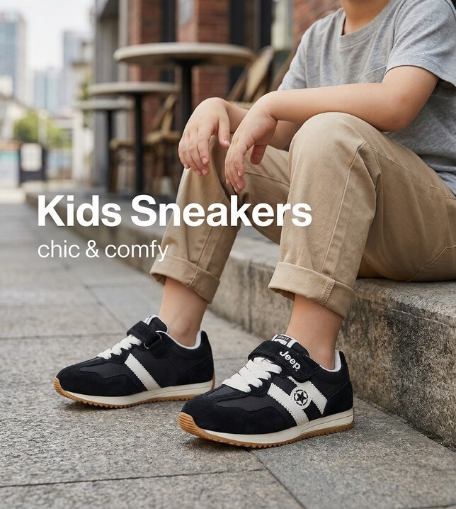 Rayanebabyshoes Facebook ad: Comfy Kids Shoes = Happy Steps