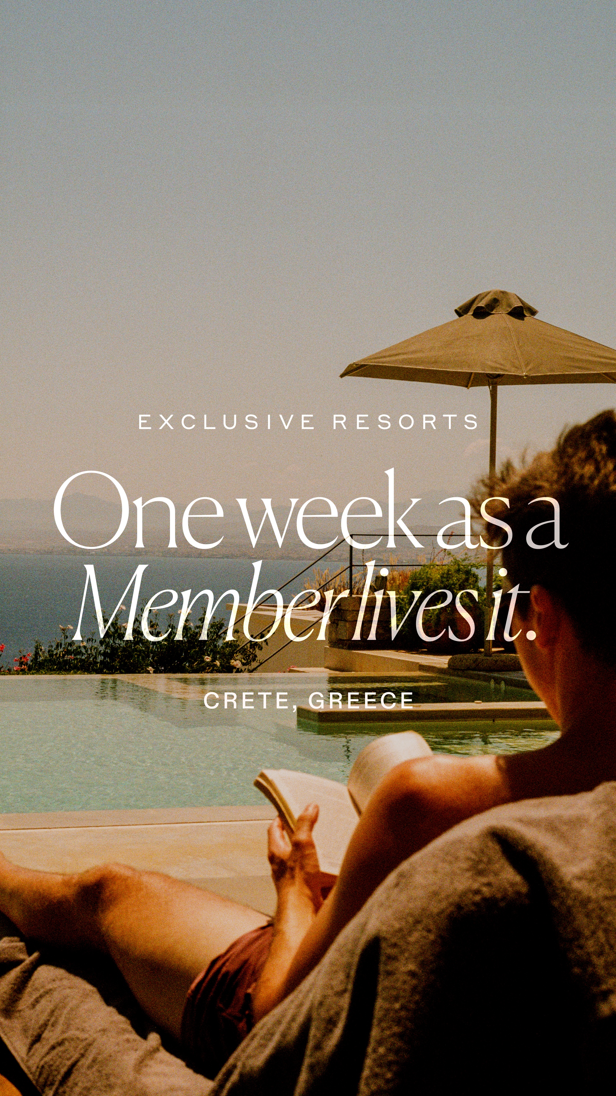 Exclusive Resorts Facebook ad: One week as a Member lives it.