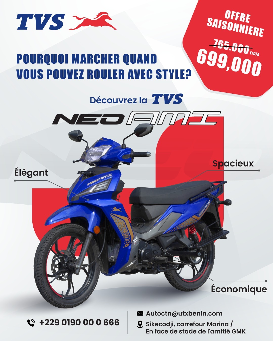 TVS MOTO BENIN Facebook ad from Apr 30, 2025