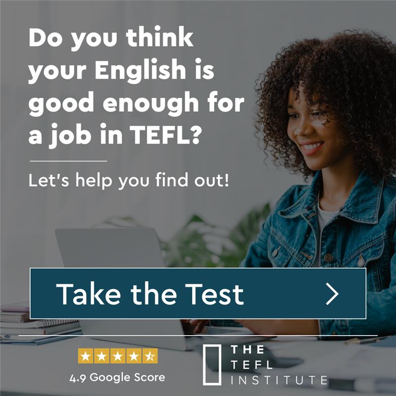The TEFL Institute Facebook ad: Free English Level Test in Just 10 Questions!