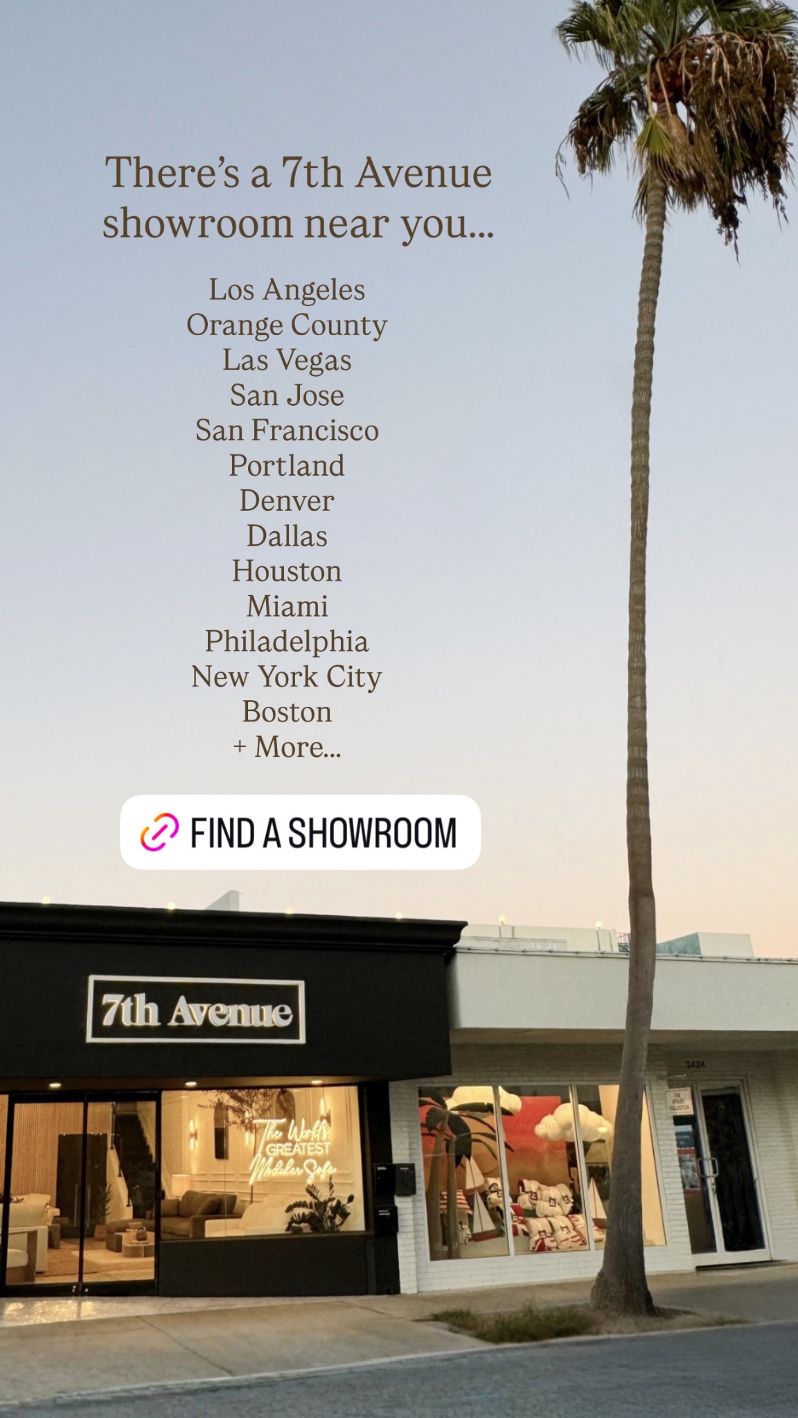 7th Avenue Facebook ad: Book Showroom Appointment