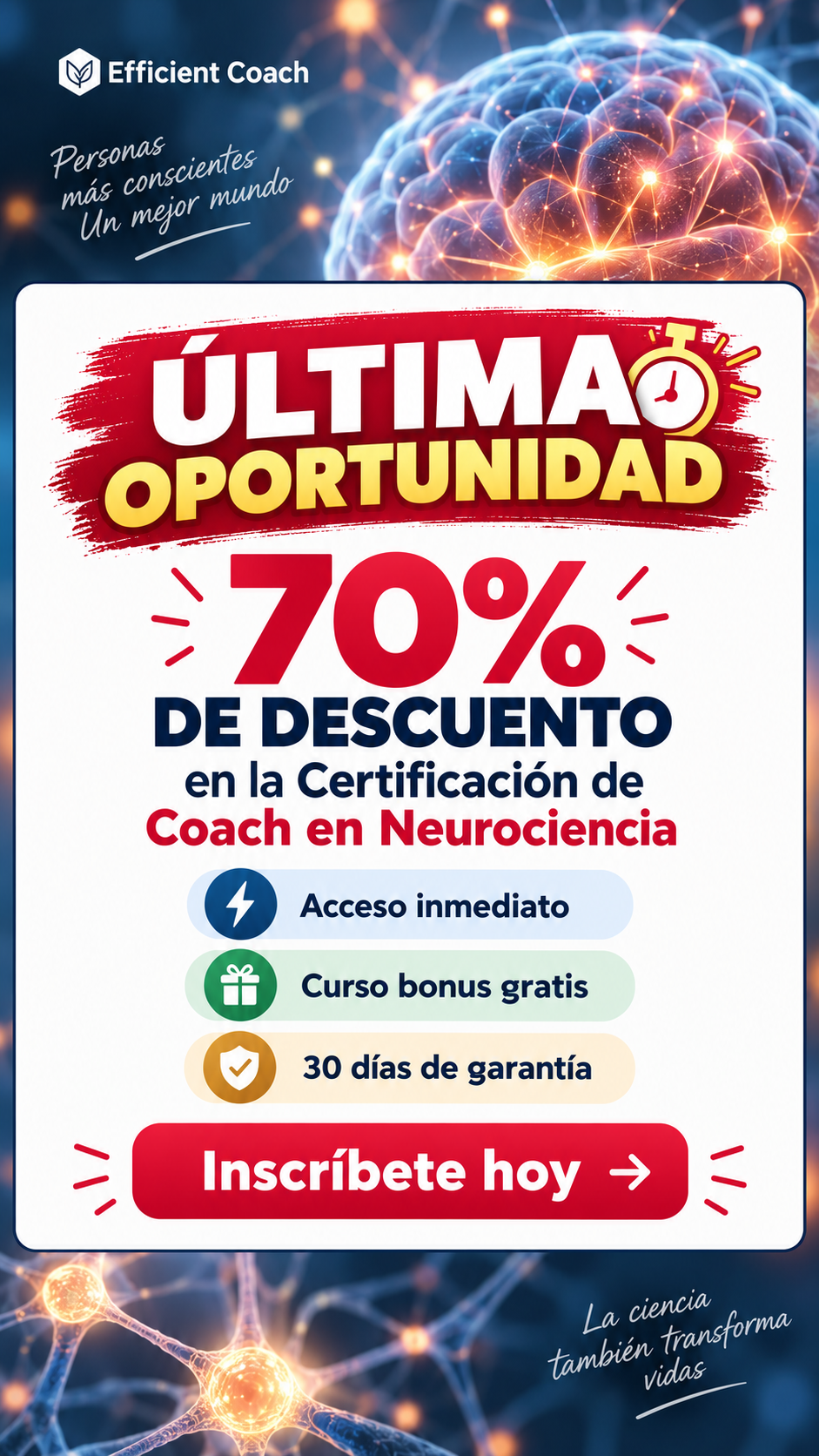 Efficient Coach Facebook ad: Acceso inmediato hoy mismo