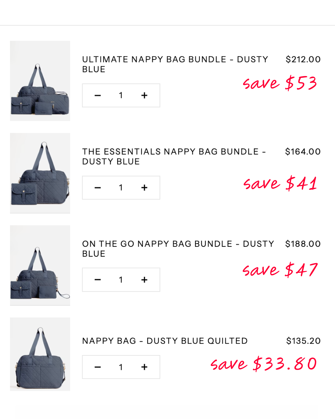 Sable Bebe Facebook ad: 20% Off The Dusty Blue Collection