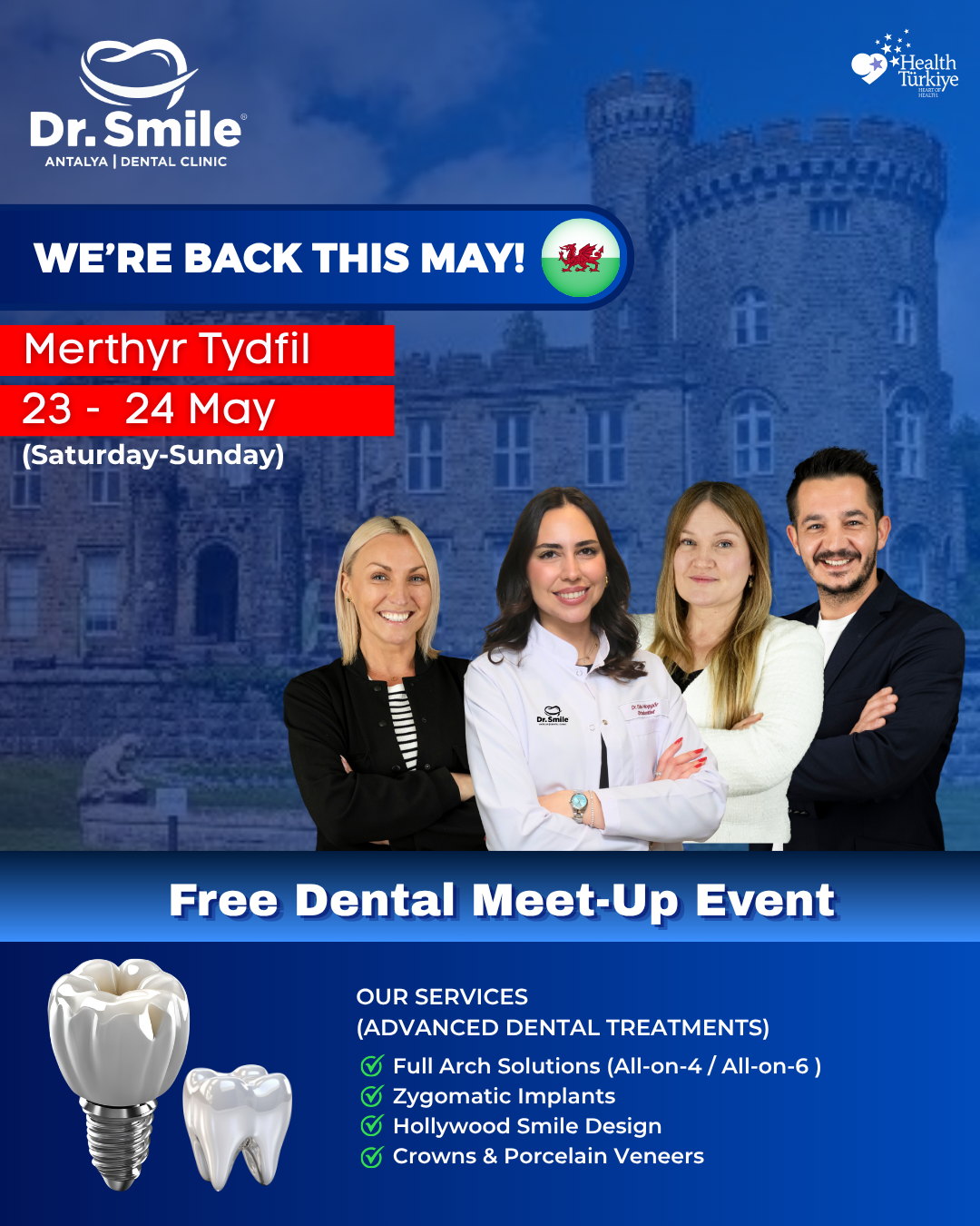 Dr Smile Antalya Dental Clinic Facebook ad: FREE DENTAL MEET-UP!