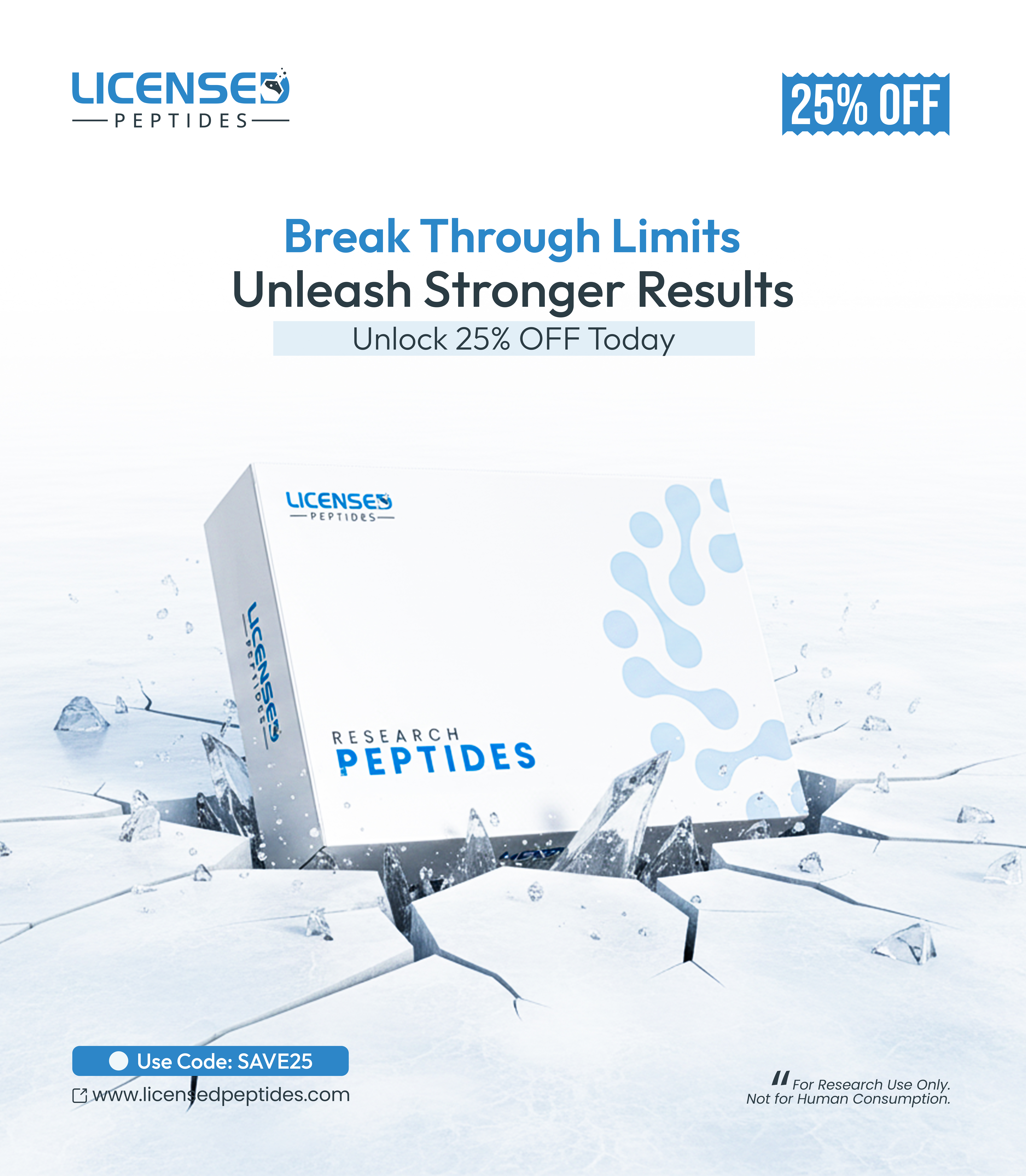LicensedPeptides.com Facebook ad
