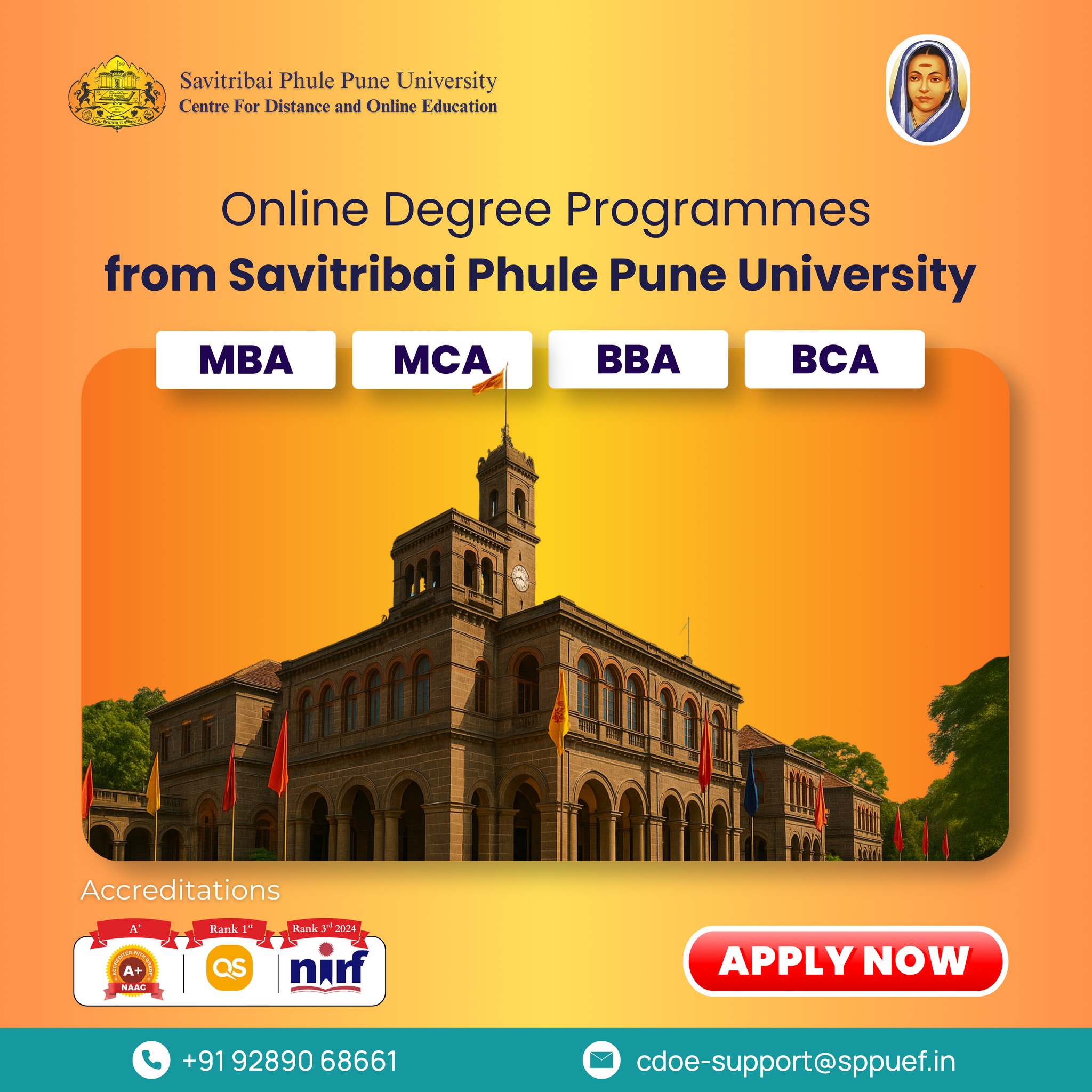 SPPU Online Facebook ad: Study Online at Savitribai Phule Pune University