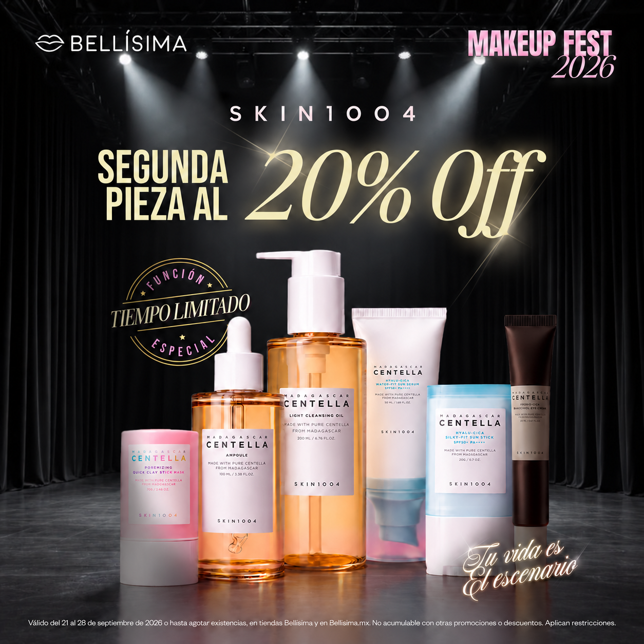 Bellisima Facebook ad: TU SEGUNDO SKIN1004 TIENE 20% OFF