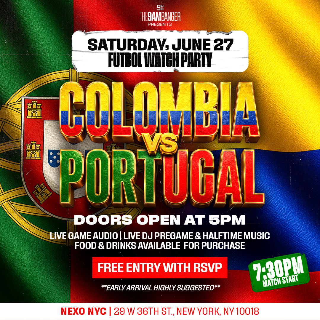 The 9AM Banger Facebook ad: COLOMBIA vs PORTUGAL WATCH PARTY