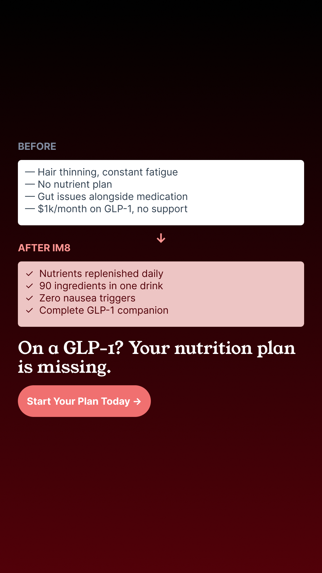 IM8 Facebook ad: Don’t Let Weight Loss Cost You Strength