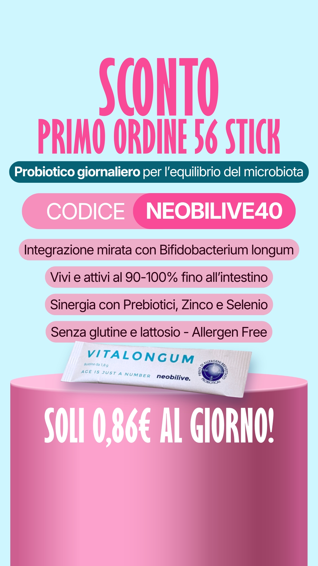 Neobilive Facebook ad: SCONTO 40% sul 1° ordine: NEOBILIVE40 →